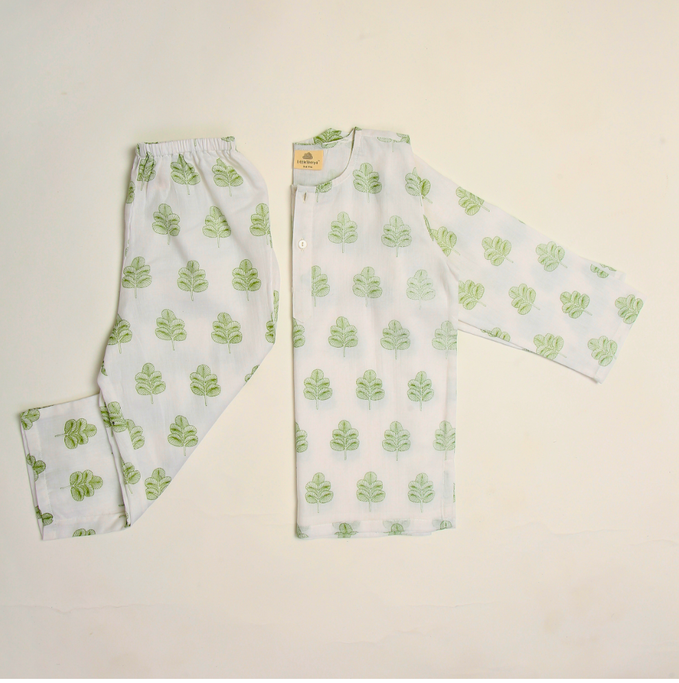 Himalaya Indigo Leaf Kurta Pyjama