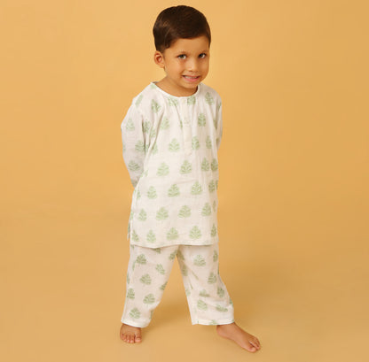 Himalaya Indigo Leaf Kurta Pyjama