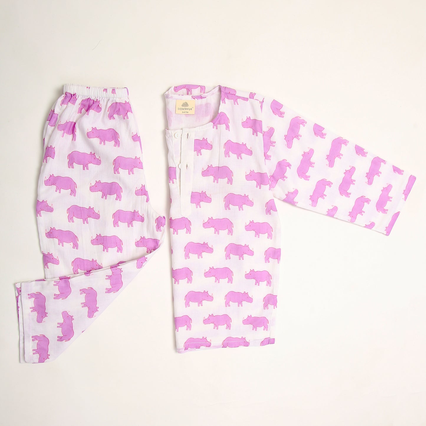 Purple Chitwan Rhino Kurta Pyjama