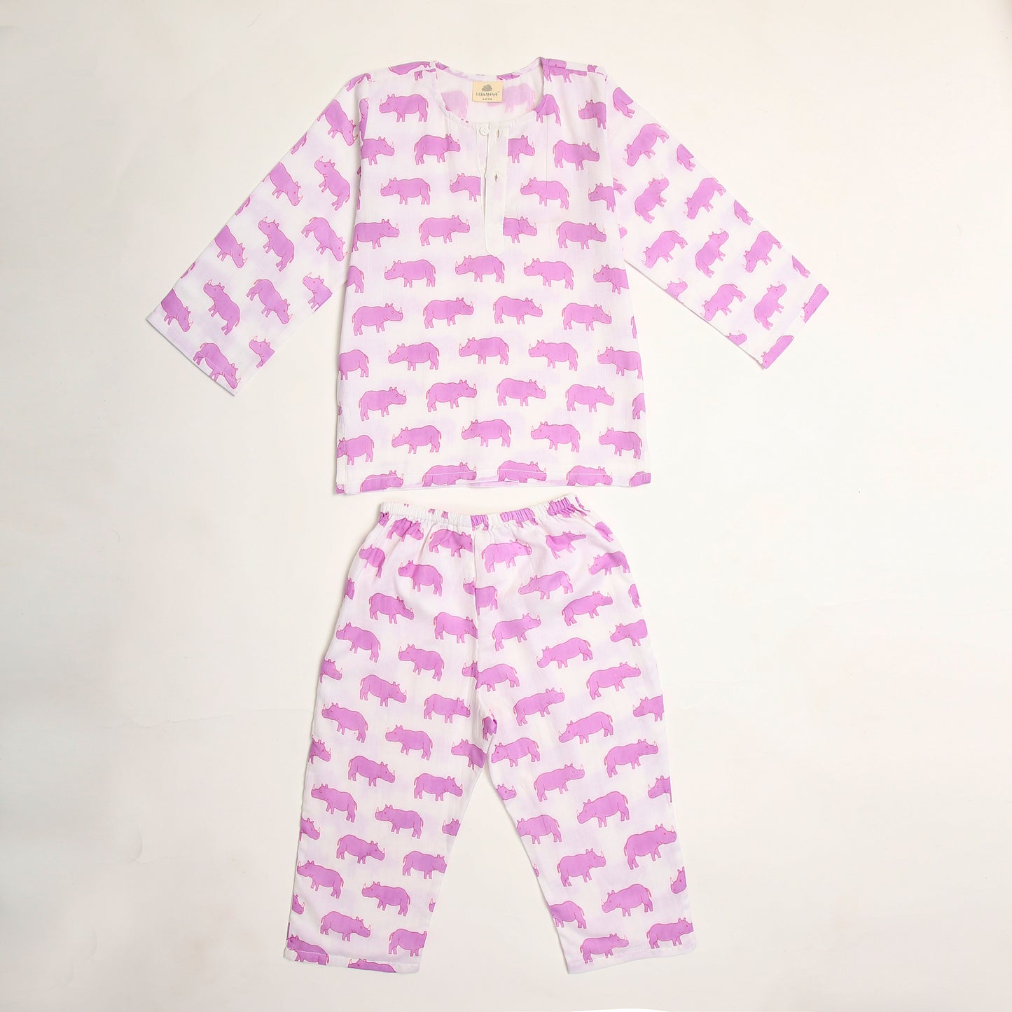 Purple Chitwan Rhino Kurta Pyjama