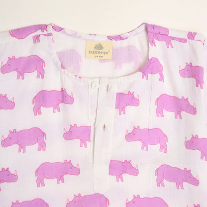 Purple Chitwan Rhino Kurta Pyjama