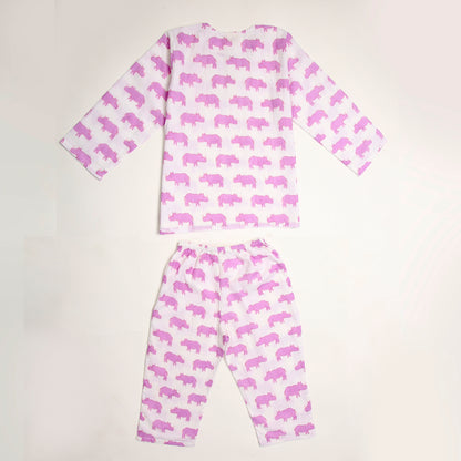 Purple Chitwan Rhino Kurta Pyjama