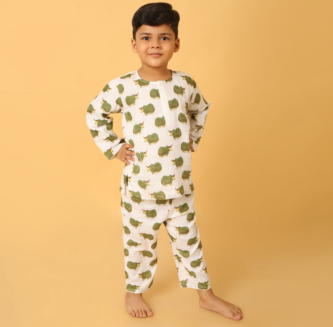 Green Grazing Yak Kurta Pyjama