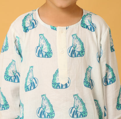 Snow Leopard Kurta Pyjama