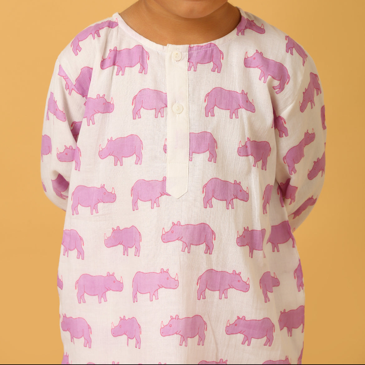 Purple Chitwan Rhino Kurta Pyjama