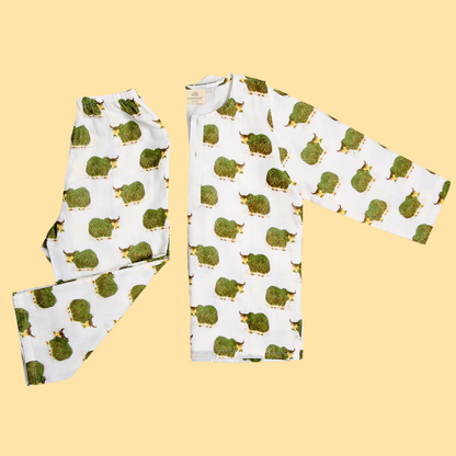 Green Grazing Yak Kurta Pyjama