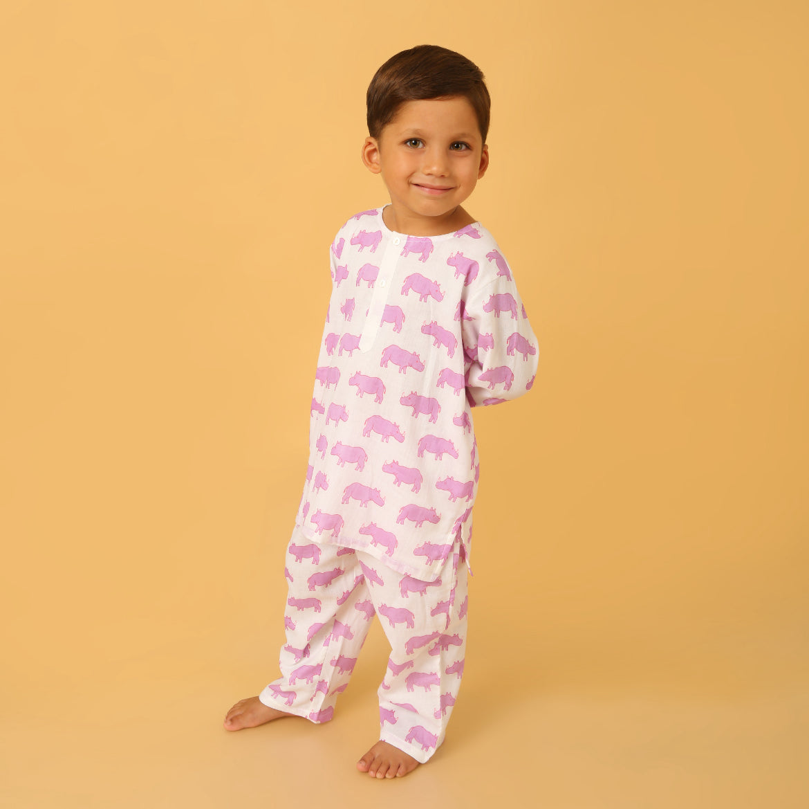Purple Chitwan Rhino Kurta Pyjama