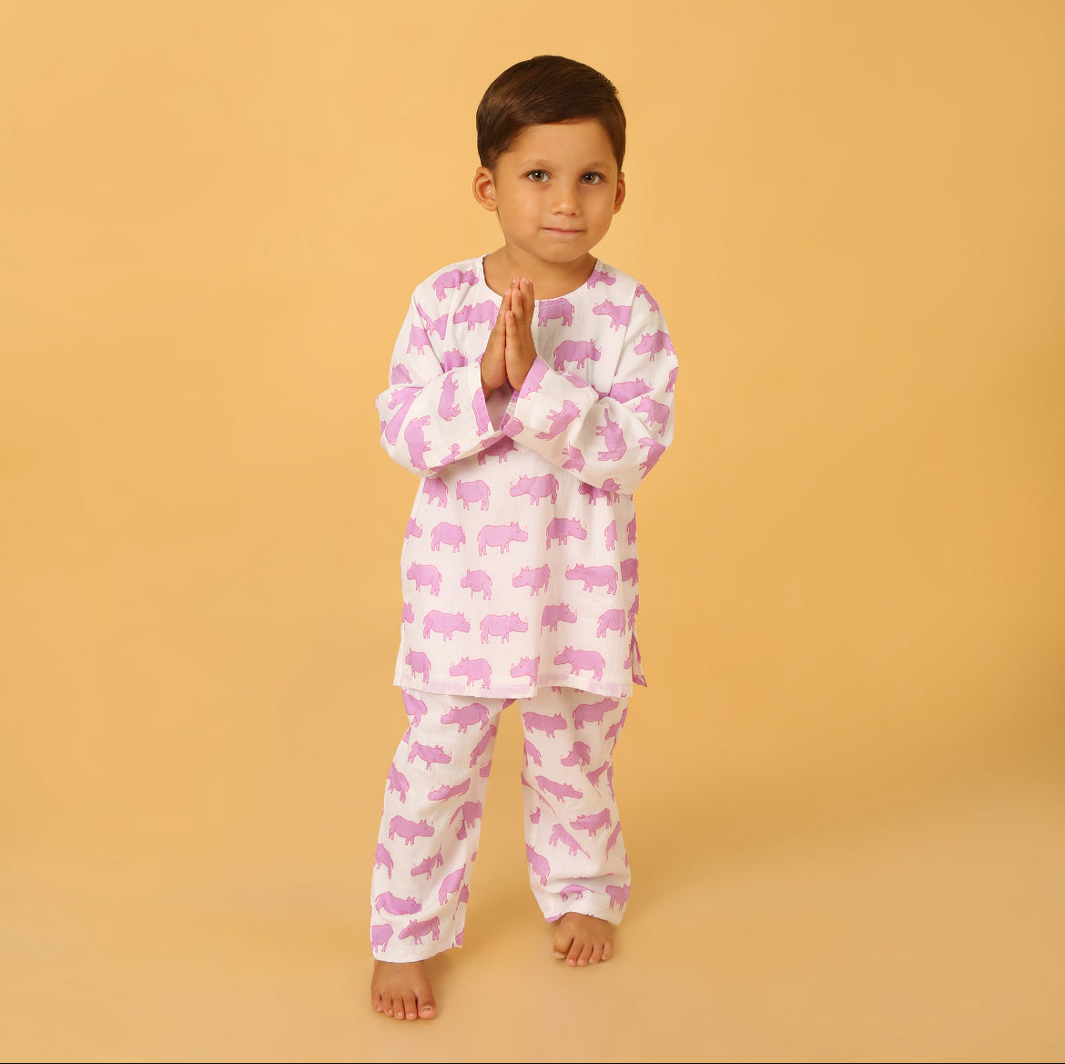 Purple Chitwan Rhino Kurta Pyjama