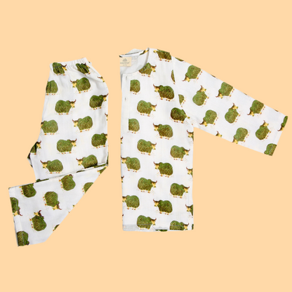 Green Grazing Yak Kurta Pyjama