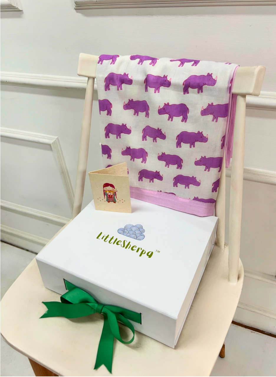 Purple Chitwan Rhino Kurta Pyjama