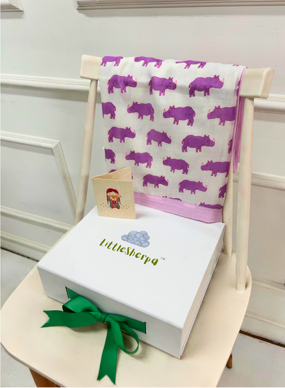 Purple Chitwan Rhino Kurta Pyjama