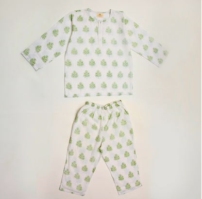 Himalaya Indigo Leaf Kurta Pyjama