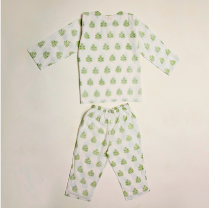 Himalaya Indigo Leaf Kurta Pyjama