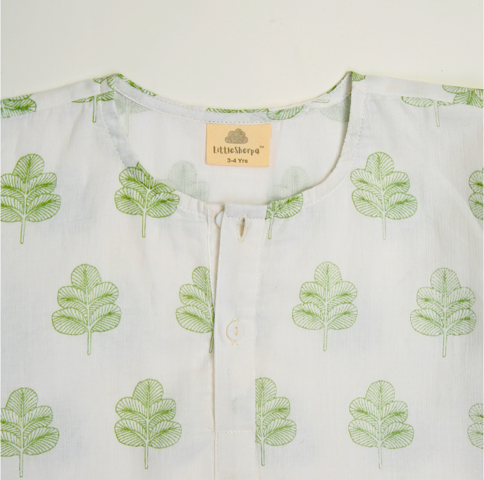 Himalaya Indigo Leaf Kurta Pyjama